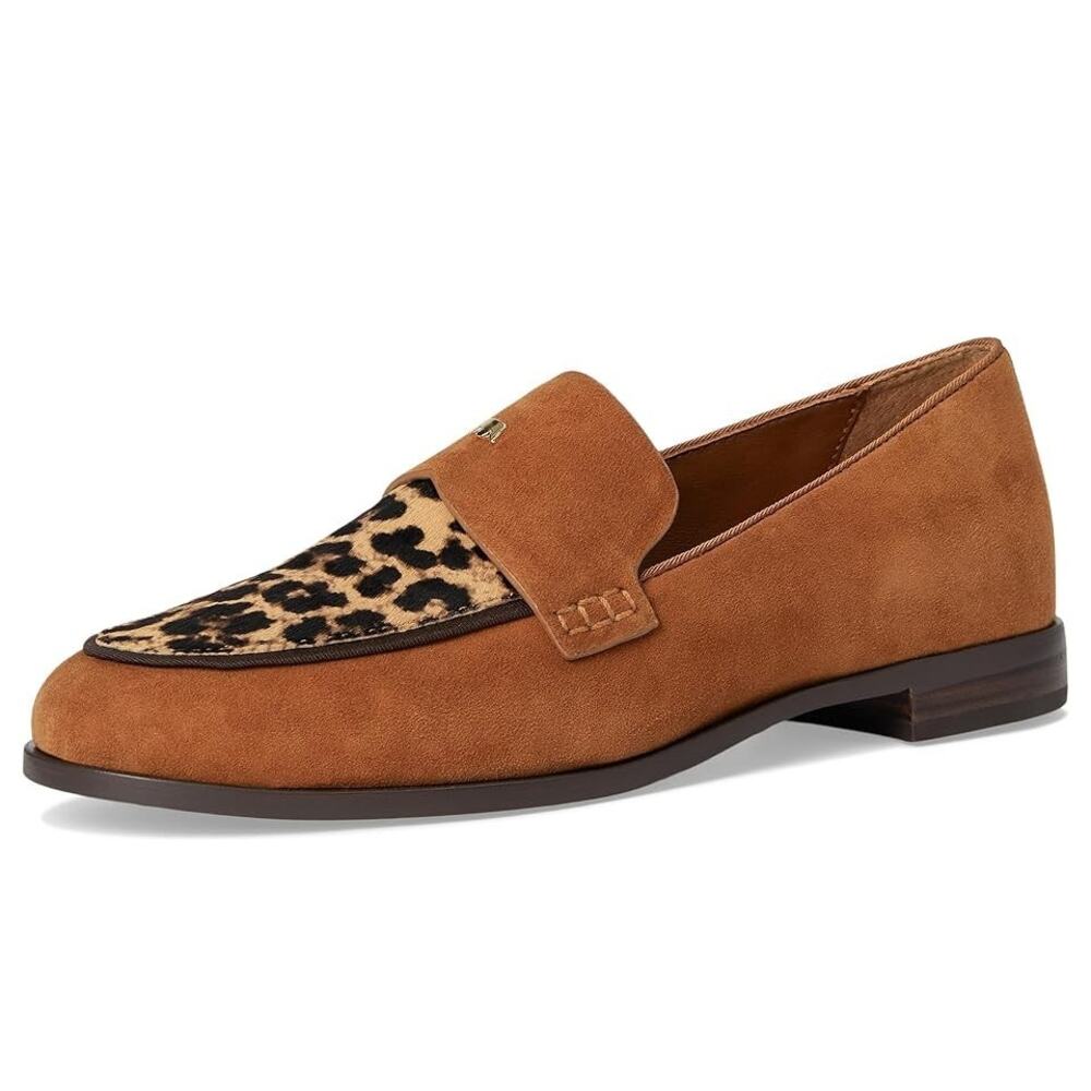 Birdies Tan and Leopard Print Loafers